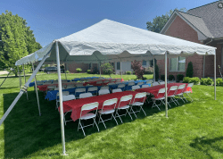 Package #1 (64 Chairs, 20x30 Frame Tent, 8 Rectangle Tables)