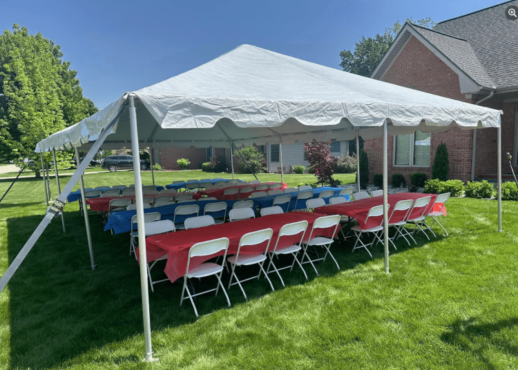 Package #1 (64 Chairs, 20x30 Frame Tent, 8 Rectangle Tables)